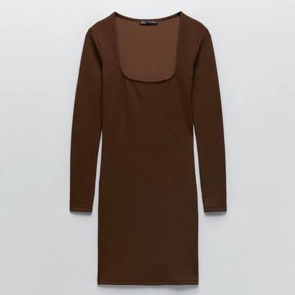 ZARA, Small, Brown Mini Dress - Picture 2 of 5